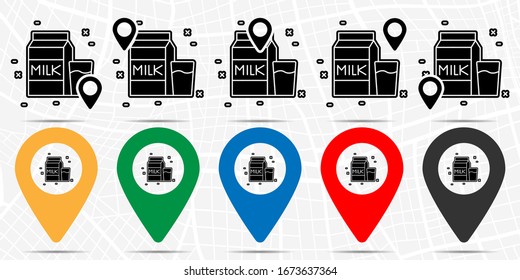 Milk Symbol in der Position gesetzt. Einfache Glyphe, flache Illustration Element von Themen-Symbolen für die Landwirtschaft