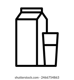 Milk icon or logo illustration outline black style