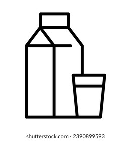 Milk icon or logo in modern line style. High quality black outline pictogram for web site design and mobile apps. Vector illustration on a white background.