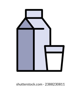 Milk icon or logo in modern simple style. High quality flat pictogram for web site design and mobile apps. Vector illustration on a white background.