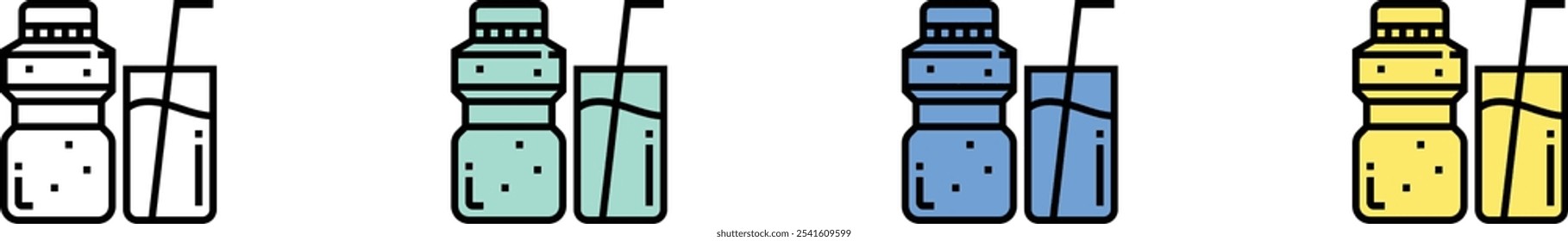 milk icon. Outline, Green, Blue and Yellow Style Design Isolated On White Background