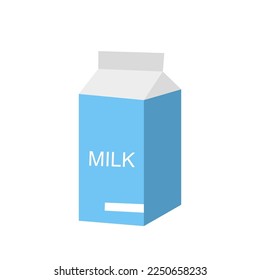 Milk icon. Paper bottle of milk. Vector graphics in flat style