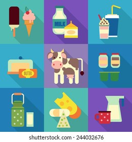 milk icon set