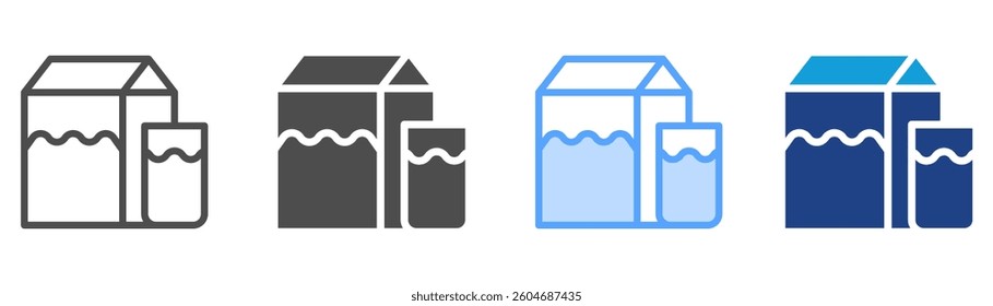 Milk Icon Set Multiple Style Collection