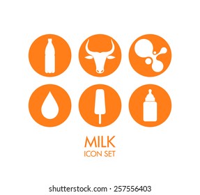 Milk. Icon set. Vector illustration 