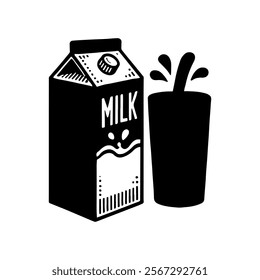 Milk icon  silhouette icon vector design.
