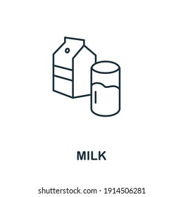 Milk icon. Simple element from drinks collection. Creative Milk icon for web design, templates, infographics and more