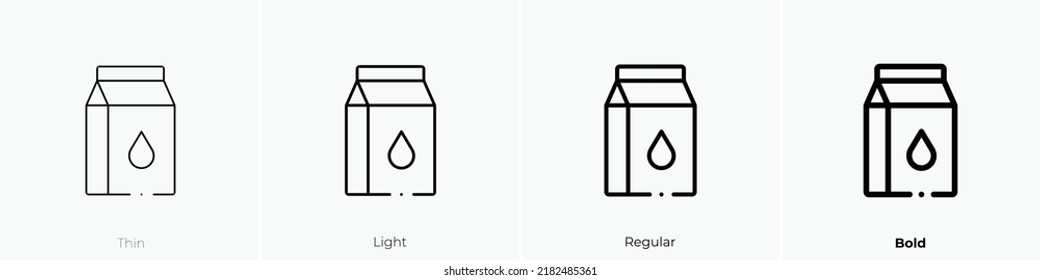 milk icon. Thin, Light Regular And Bold style design isolated on white background