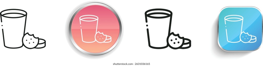 milk icon. Thin Linear, Regular and Button Style Design Isolated On White Background