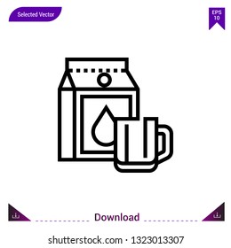 milk  icon vector . Best modern, simple, isolated, application , logo, flat icon for website design or mobile applications, UI / UX design vector format