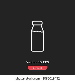 Milk icon vector, bottle symbol. Modern flat vector illustration for web and mobile app