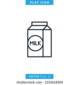 Milk Icon Vector Design Template. Editable Stroke.
