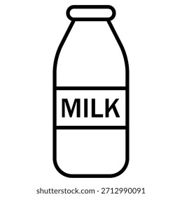Milk Icon Vektor Design Template - Plain Fresh Drink Symbol