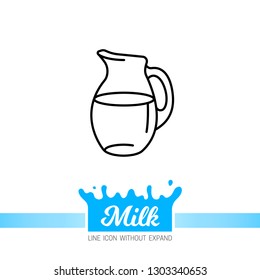 Milk icon, vector illustration, jug, lactic pitcher, isolated pictogram design for web, mobile app, logo, infographics, packaging, advertising