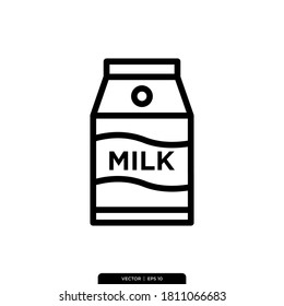 Plantilla de logotipo de ilustración de vector de icono de leche