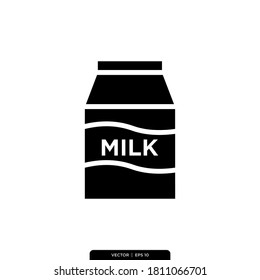 Milk icon vector illustration logo template