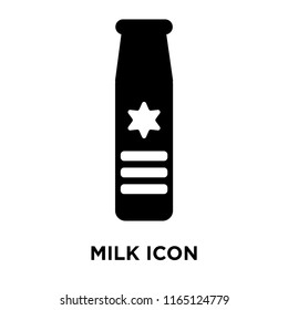 Milk icon vector isolated on white background, Milk transparent sign , dark pictogram