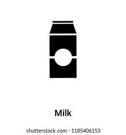Milk icon vector isolated on white background, logo concept of Milk sign on transparent background, filled black symbol