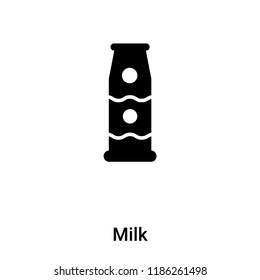 Milk icon vector isolated on white background, logo concept of Milk sign on transparent background, filled black symbol