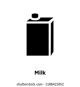 Milk icon vector isolated on white background, logo concept of Milk sign on transparent background, filled black symbol