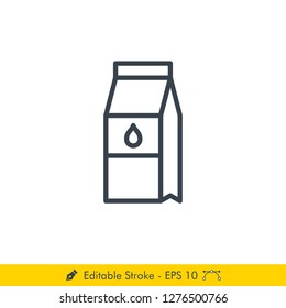 Milk Icon / Vector - In Line / Stroke Design