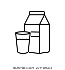 milk icon vector in line style