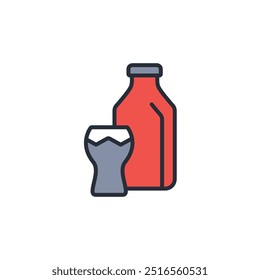 Icono de leche. Vector. Movimiento editable. signo de estilo lineal para uso Diseño web, logotipo. Ilustración de símbolo.