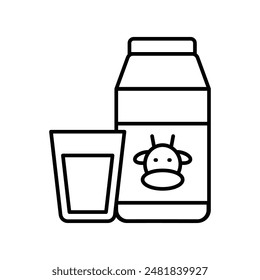 milk icon with white background vector stock illustration