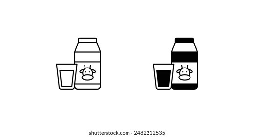 milk icon with white background vector stock illustration