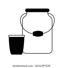 ícone de leite com fundo branco vetor ilustração stock