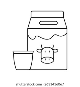 Icono de leche con fondo blanco Vector Ilustración de stock
