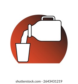 Icono de leche con fondo blanco Vector Ilustración de stock
