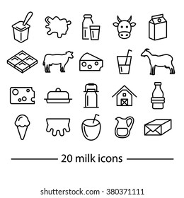 milk icons collection