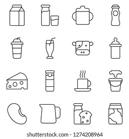 Milk icons pack. Isolated milk symbols collection. Graphic icons element