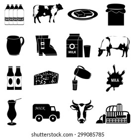 Milk icons set