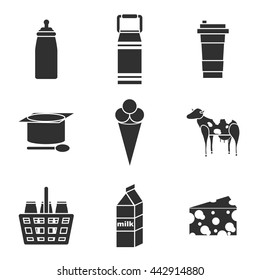 Milk icons set