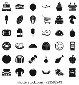 Milk icons set. Simple style of 36 milk vector icons for web isolated on white background