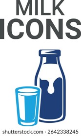 Milk icons, icons vector Drinks Symbol vector