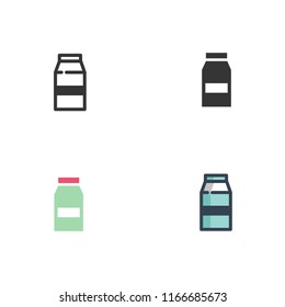 milk icons vector with four different styles
