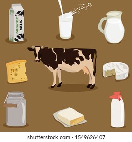 Set Labels Icons Milk Cow Vector Stock Vector (Royalty Free) 222511291