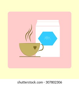 milk illustration over color background