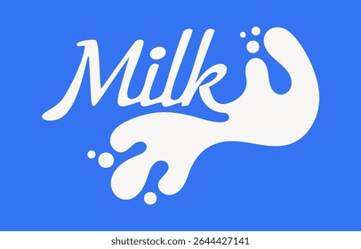 Milk industry products advertising logo