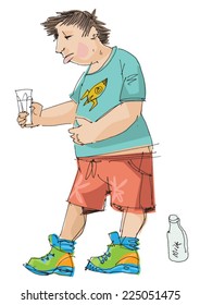 milk intolerance - cartoon