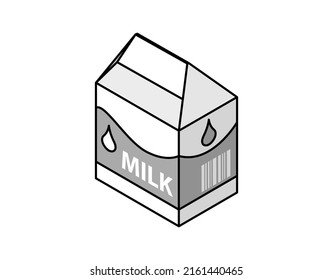 Milk isometric design icon. Vector web illustration. 3d colorful concept