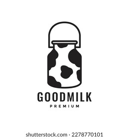 milk jar cows nutrition cattle livestock farm simple logo design design