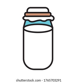 milk jar fill style icon vector illustration design