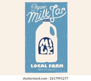 Milk jar and glass design for fashion, top, dress, graphics, slogan tee, posters and others. Beautiful wall frame artwork. Milk jar abstract modern painting.
