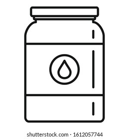 Milk jar icon. Outline milk jar vector icon for web design isolated on white background