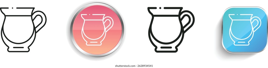 milk jar icon. Thin Linear, Regular and Button Style Design Isolated On White Background