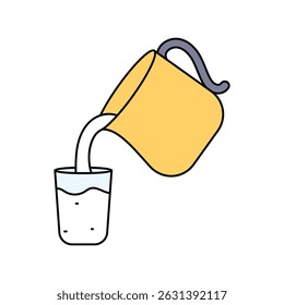 milk jar icon with white background vector stock illustration